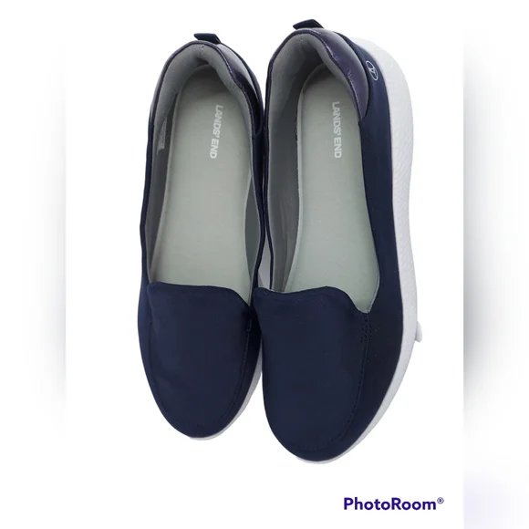 Lands' End Navy Gatas Lightweight Comfort Slip-On Shoes Women's Size 10 D - Picture 2 of 9